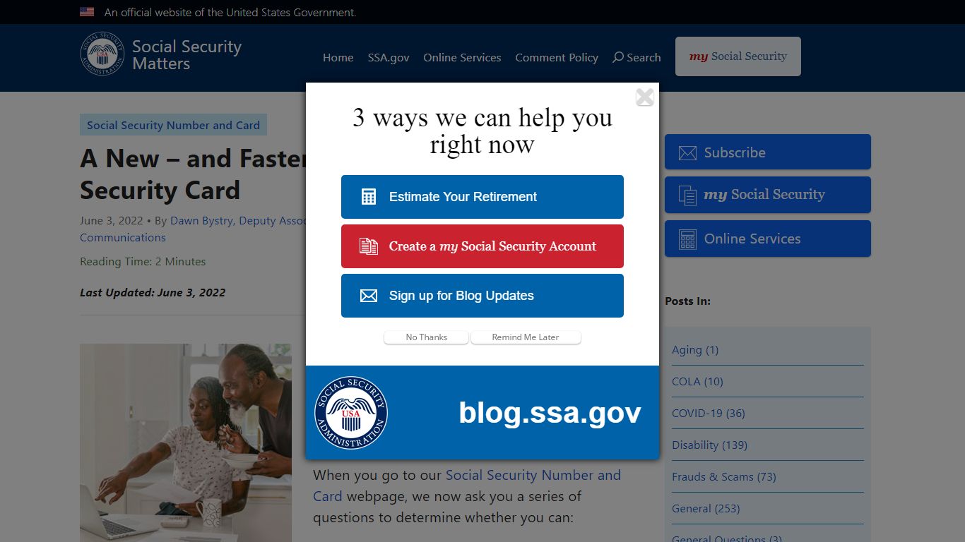 A New – and Faster – Way to Request a Social Security Card